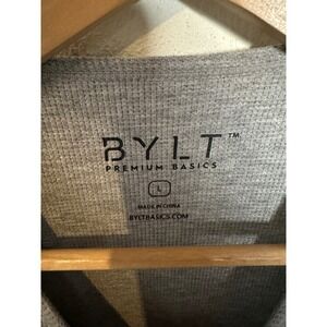 BYLT Premium Basics Men's Grey Long Sleeve Henley Shirt Size L